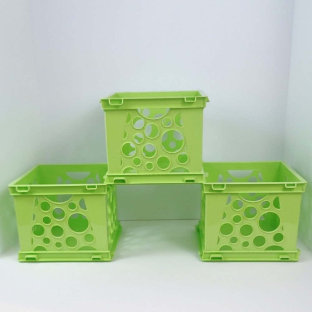 Storex Mini Crates Set of 3 Light Green Never Used
